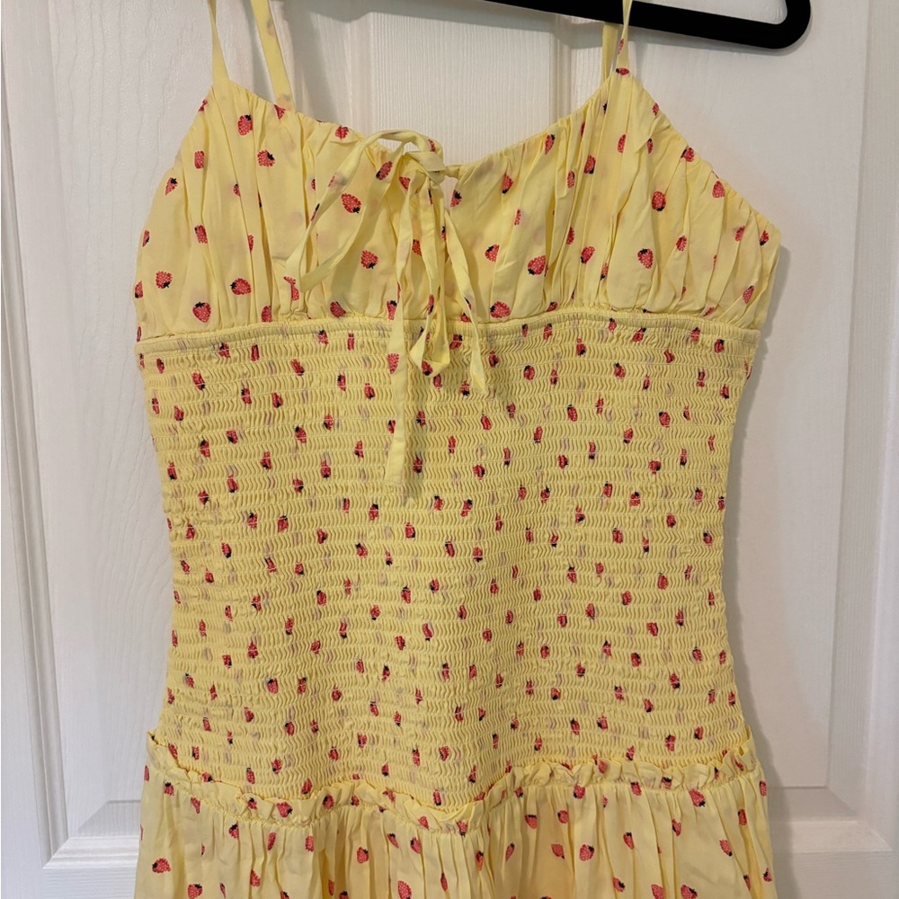 Free People Lavender Daze Strawberry Print Dress Size Small NWT